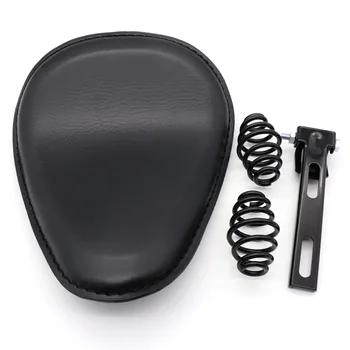 

Motorcycle Leather Solo Seat Saddle Seat Black For Harley Custom Chopper Bobber Old School Motorcycle Seat