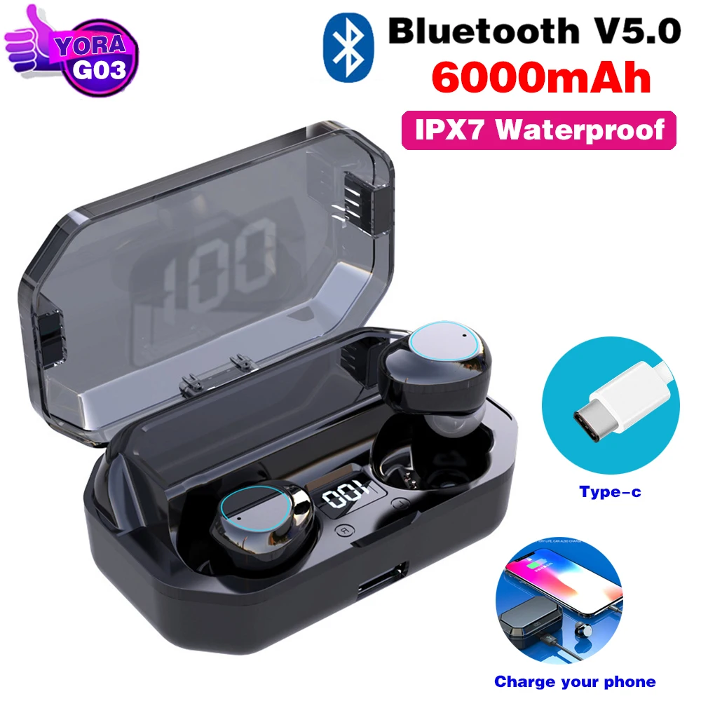G03 Bluetooth гарнитуры 6000 мАч светодиодный смарт дисплей высокого класса 6D объемный HD