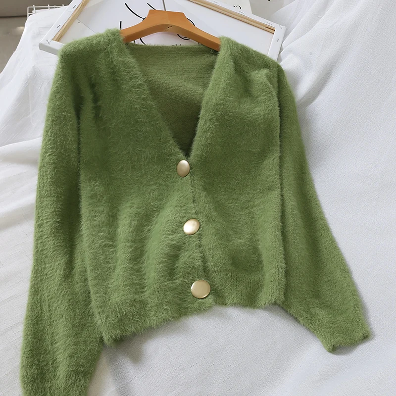 

2019 new fashion women's sweater Knitted Women's Long Sleeve Sweater Comfortable Loose Korean Cardigan