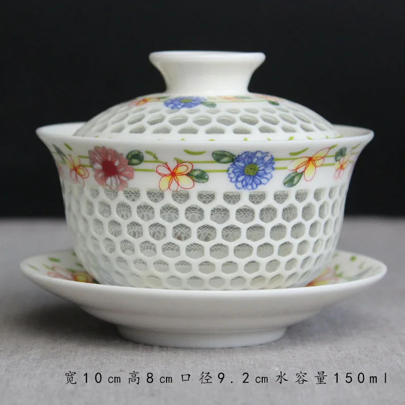 Jingdezhen кунгфу полая чаша для чая ручной работы керамические чайные инструменты 150 мл - Цвет: 5