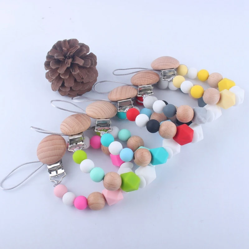 Детские игрушки-Жвачки силиконовый прорезывающий сосок бусы-клипсы силиконовый держатель для соски