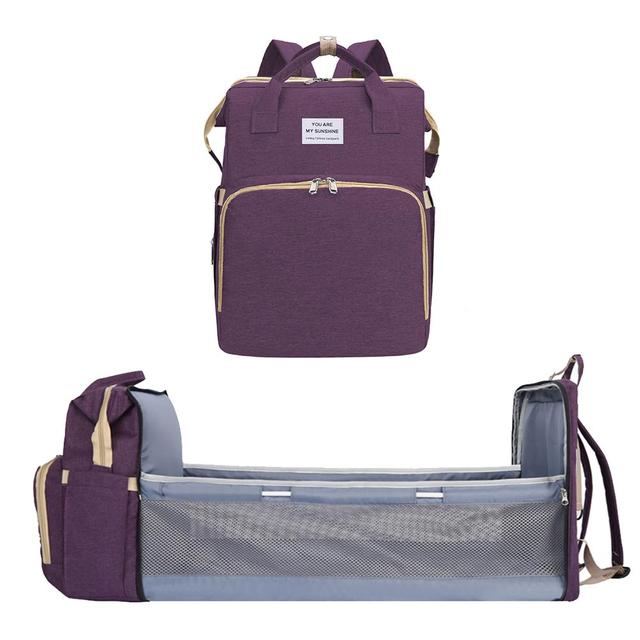 Portable Crib Diaper Bag Folding Baby Travel Large Backpack Baby Bed Diaper Changing Table Pads For Outdoor