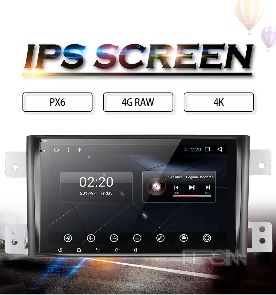 Fersinny ips Android 9,0 PX6 автомобильный dvd для Suzuki Grand Vitara 2005-2012 мультимедиа головное устройство gps радио gps плеер gps навигация