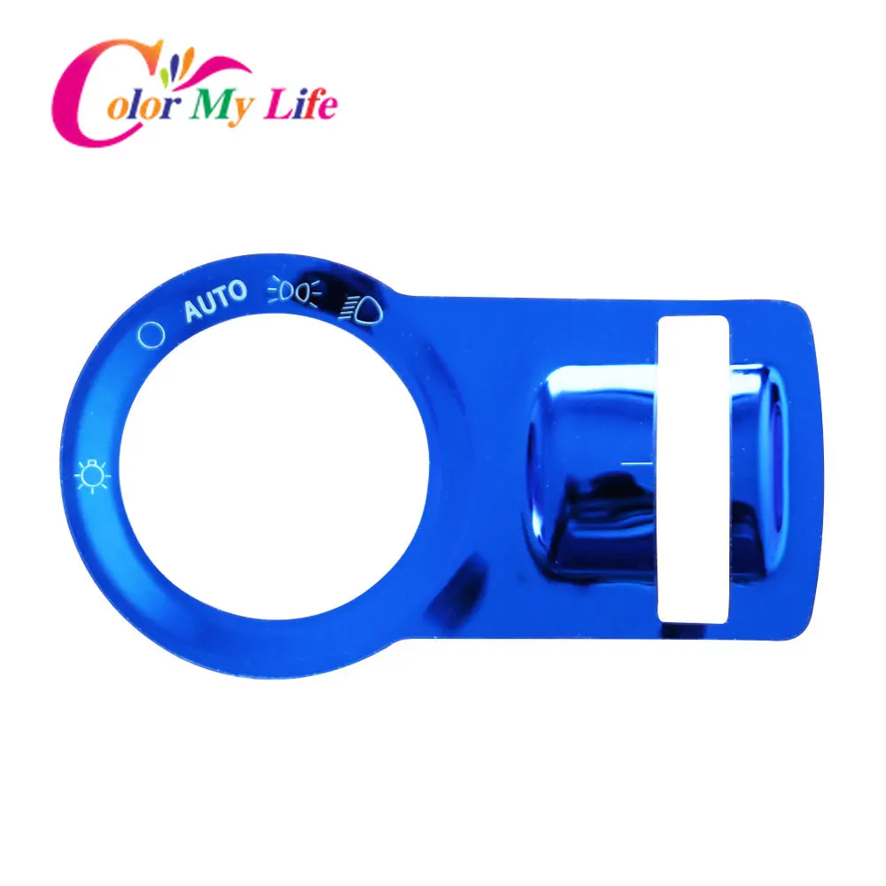1 Hole Blue Автомобильная лампа из нержавеющей стали украшение для переключателя фар Накладка для Chevrolet Cruze Malibu Trax для Buick Encore REGAL Excelle GT/XT - Название цвета: 1 Hole Blue