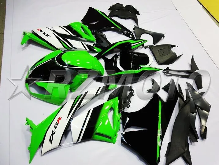 ABS литьевая форма мотоцикла полный обтекатель подходит для Kawasaki ZX-6R 09 10 11 12 2009-2012 набор на заказ Зеленый Черный Белый