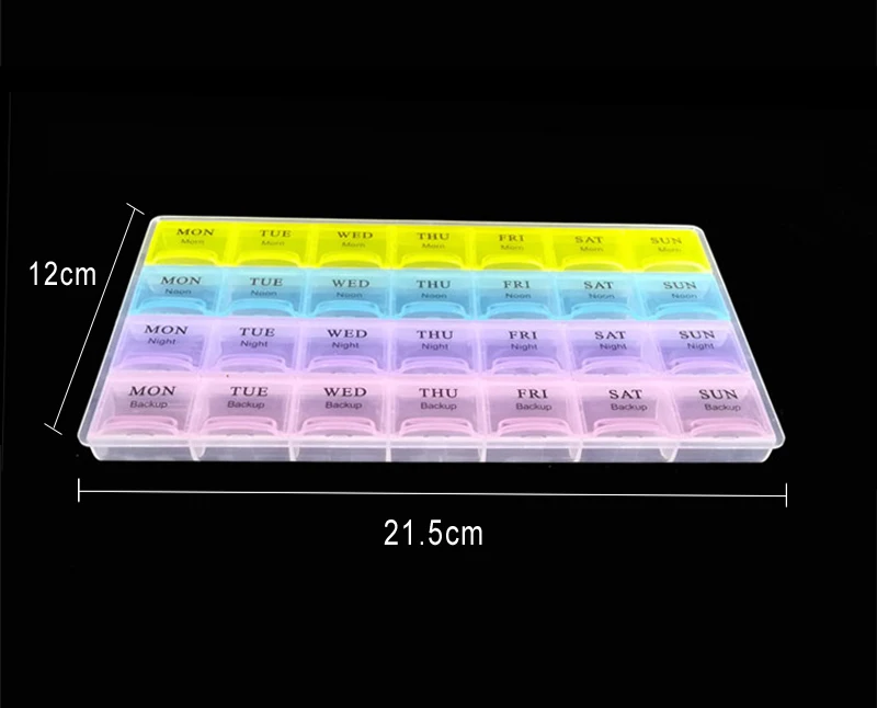 28 Girds Pill Box Регулируемый 7-28 сетки Отсек пластиковый ящик для хранения ювелирных изделий серьги из бисера винтовой держатель Чехол Дисплей Органайзер контейнер GYH - Цвет: 28 Girds Pill Box
