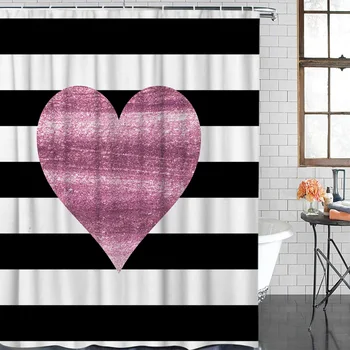 

Valentine's day themed Love Design Shower Curtain Valentine'S Day Theme Pink Heart Pattern