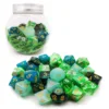 Bescon RPG Dice Set 35pcs , DND Role Playing Game Dice 5X7pcs Amethysts Set and Emeralds Set 2
