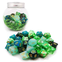 Bescon RPG Dice Set 35pcs , DND Role Playing Game Dice 5X7pcs Amethysts Set and Emeralds Set 2