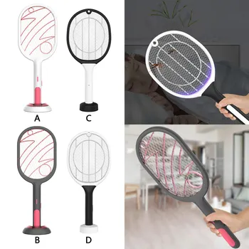 

Behogar 2 in 1 USB Electric Mosquito Killer Fly Bug Swatter Racket Anti-Mosquito Killer Lamp for Home Bedroom Living Room