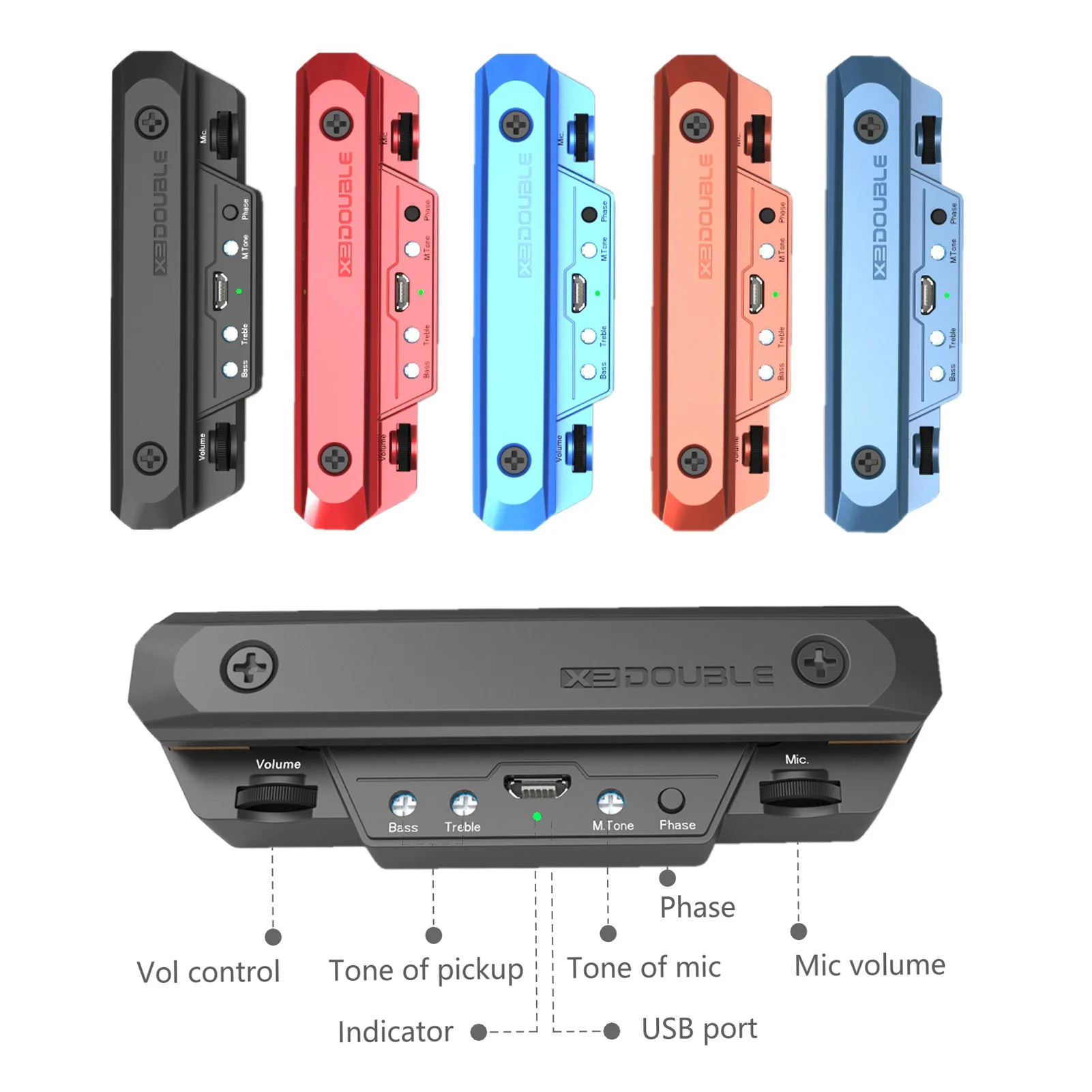 thumbnail image 2 of DOUBLE X0 Guitar Pickup Preamp Soundhole Pickup With Volume & Tone Control Musical Instrument Accessories For Acoustic Guitar 2 of 12