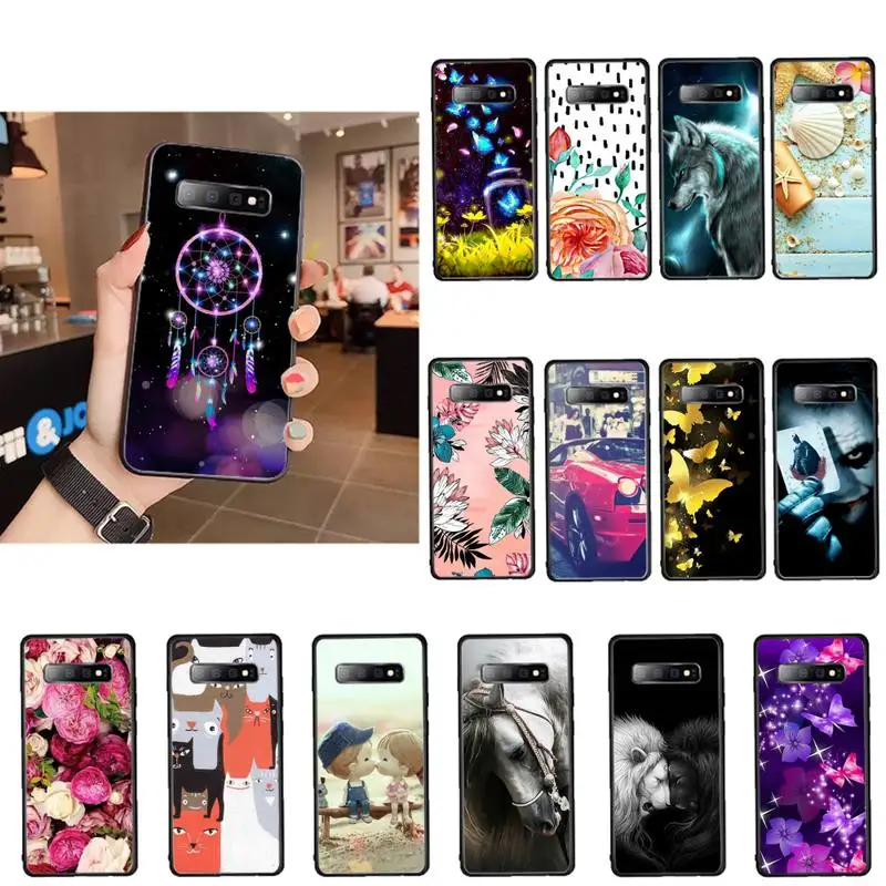 

Dream Catcher Animal Butterfly Horse Lion Wolf Retro Flower Phone Case For Samsung A50 51 71 10 40 30 S note 10 20 j4 plus