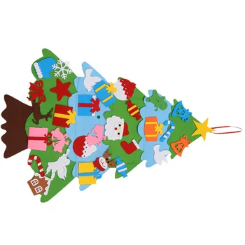 

1 set Christmas Ornament Colorful Hanging Felt Home Party Tree (Green)
