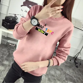 

STOP SAYING I WISH Print Women Hoodie Spring Autumn Long Sleeve Round Neck Women's Sweatshirt Thick Fleece Women Tracksuit