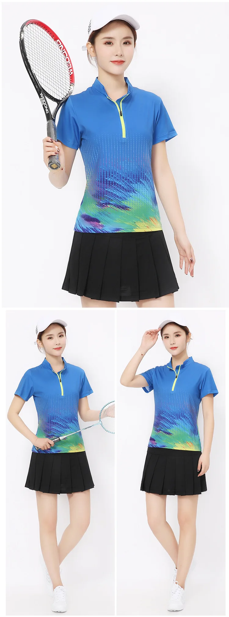 Jingdong летняя универсальная анти-экспозиционная юбка теннисная юбка женская юбка Волан футболка короткая юбка спортивный комплект квадратный танец
