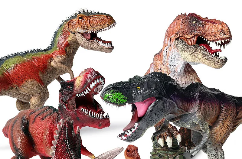 CHILDREN'S Toy Solid Model Jurassic Dinosaur Model Ornaments Garage Kit Tyrannosaurus Cattle Dragon Five-pointed Lontium Raptors