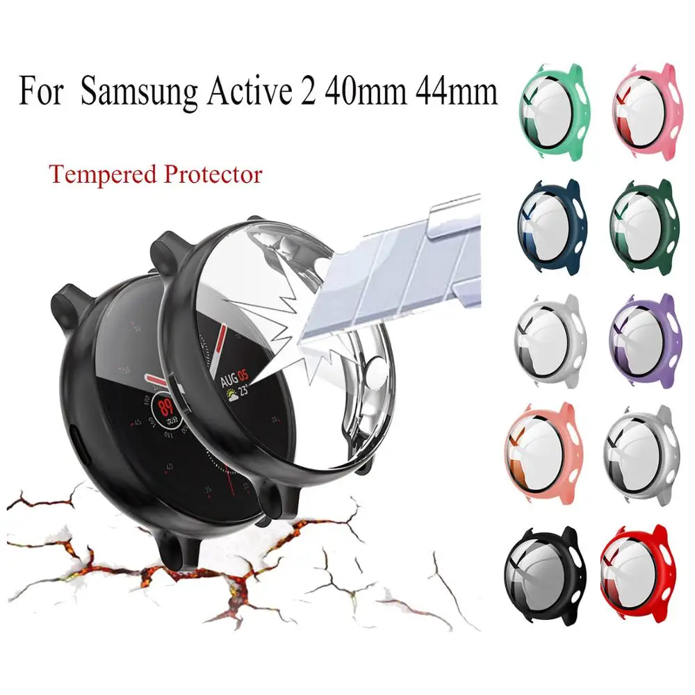 Чехол бампер из поликарбоната для Samsung Galaxy Watch Active 2 Защитная пленка экрана чехол