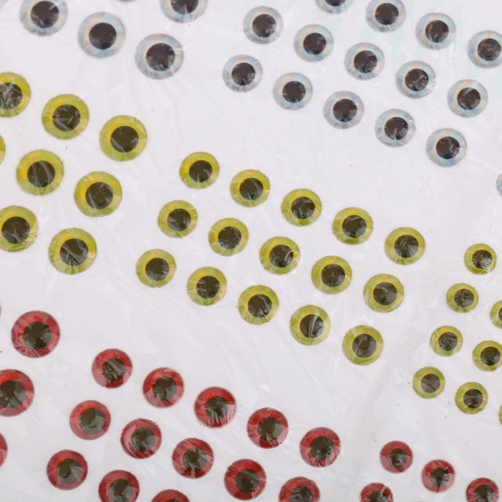 Pack of 183pcs 2D Holographic Fishing Lures Eyes For Fly Tying Jigs DIY Craft Dolls Plastic Stickers Fishing Lure Accessories