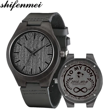 

Wooden Watches Personalized Engraved Wood Watch Male Anniversary Birthday Graduation Gift for Husband Love Dad Mom Son Friend