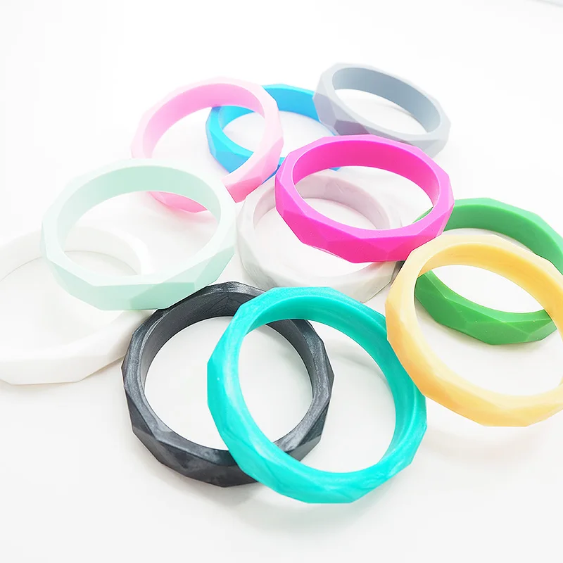 Chenkai 2PCS BPA Free DIY Silicone Teething Bracelet Baby Bangle Teether Nursing Sensory Pacifier Chewing Pendant For Toy Gift | Мать и