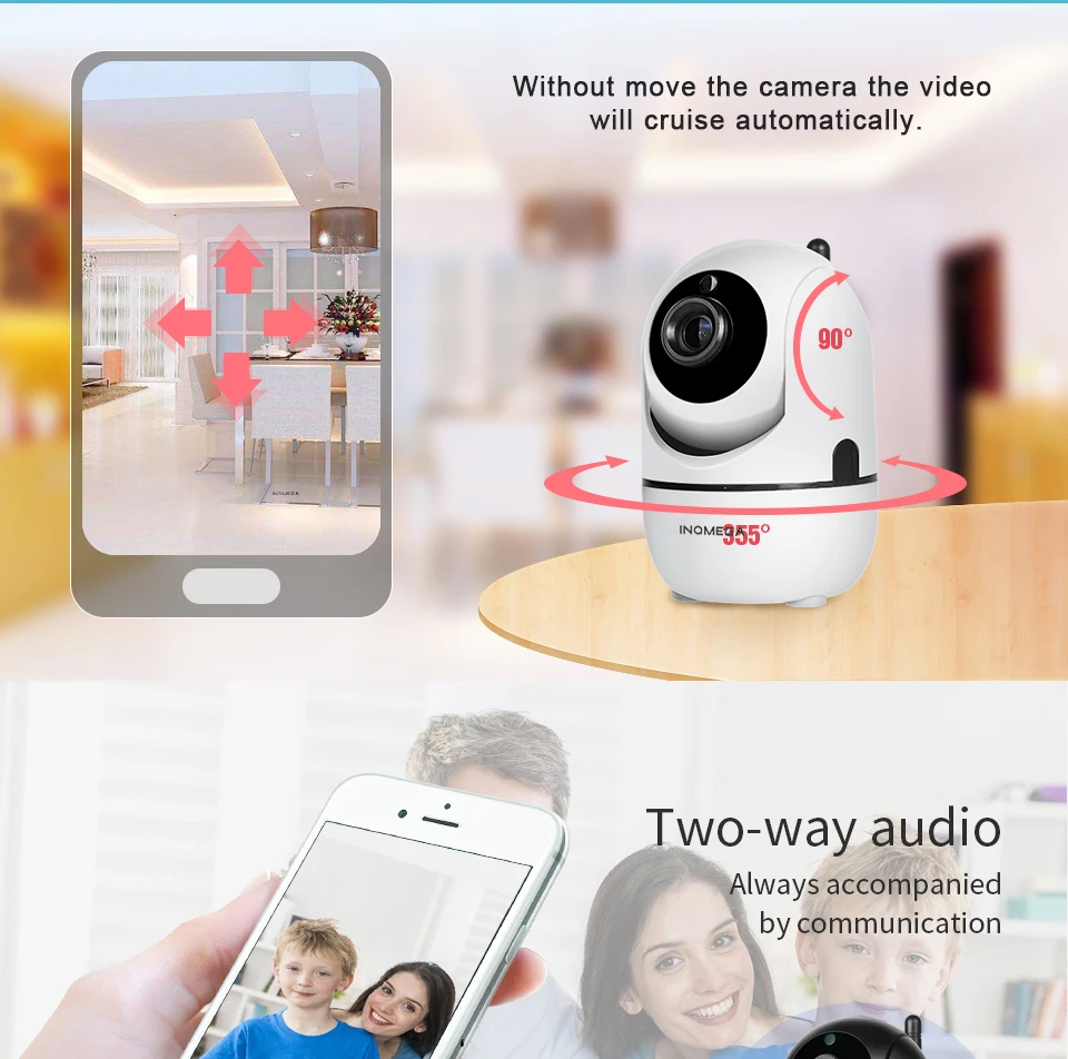 INQMEGA HD Облако IP Камера домашнего видеонаблюдения камера с автоматическим отслеживанием сетевая камера с WiFi Беспроводной CCTV Камера YCC365