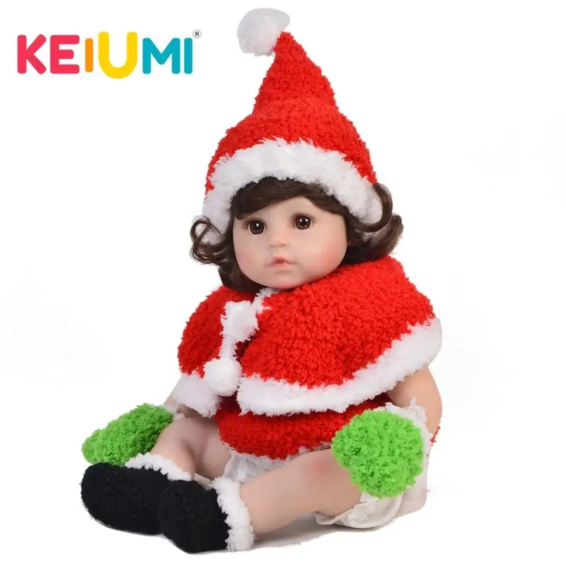 

KEIUMI 18 Inch Reborn Alive Doll 48 cm Silicone Soft Lifelike Princess Girl Doll Cosplay Santa Claus Baby Toy Kid Christmas Gift