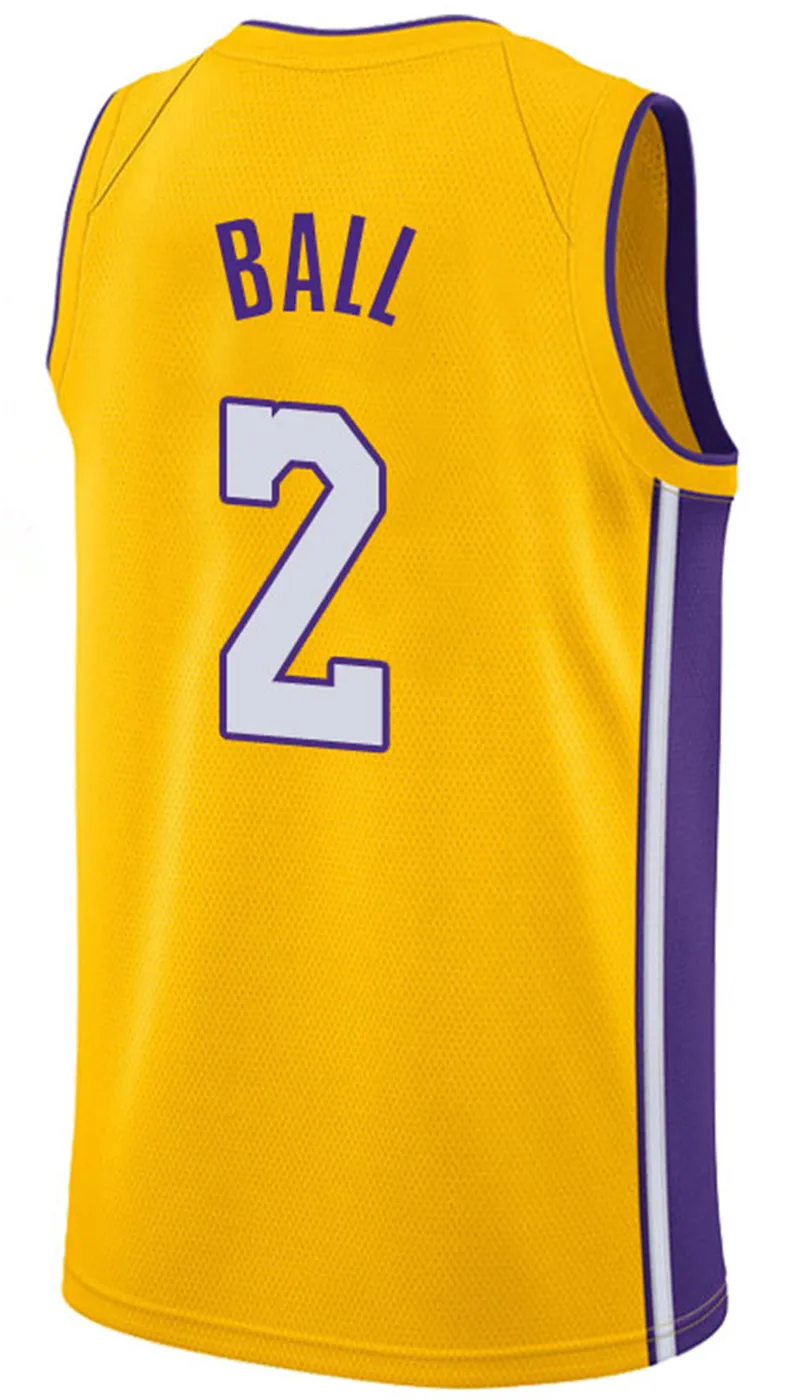 Lebron jersey 23 lebron james JERSEY 2 lonzo ball 0 kyle kuzma 14 brandon ingram 24 bryant jersey - Цвет: 2018 new