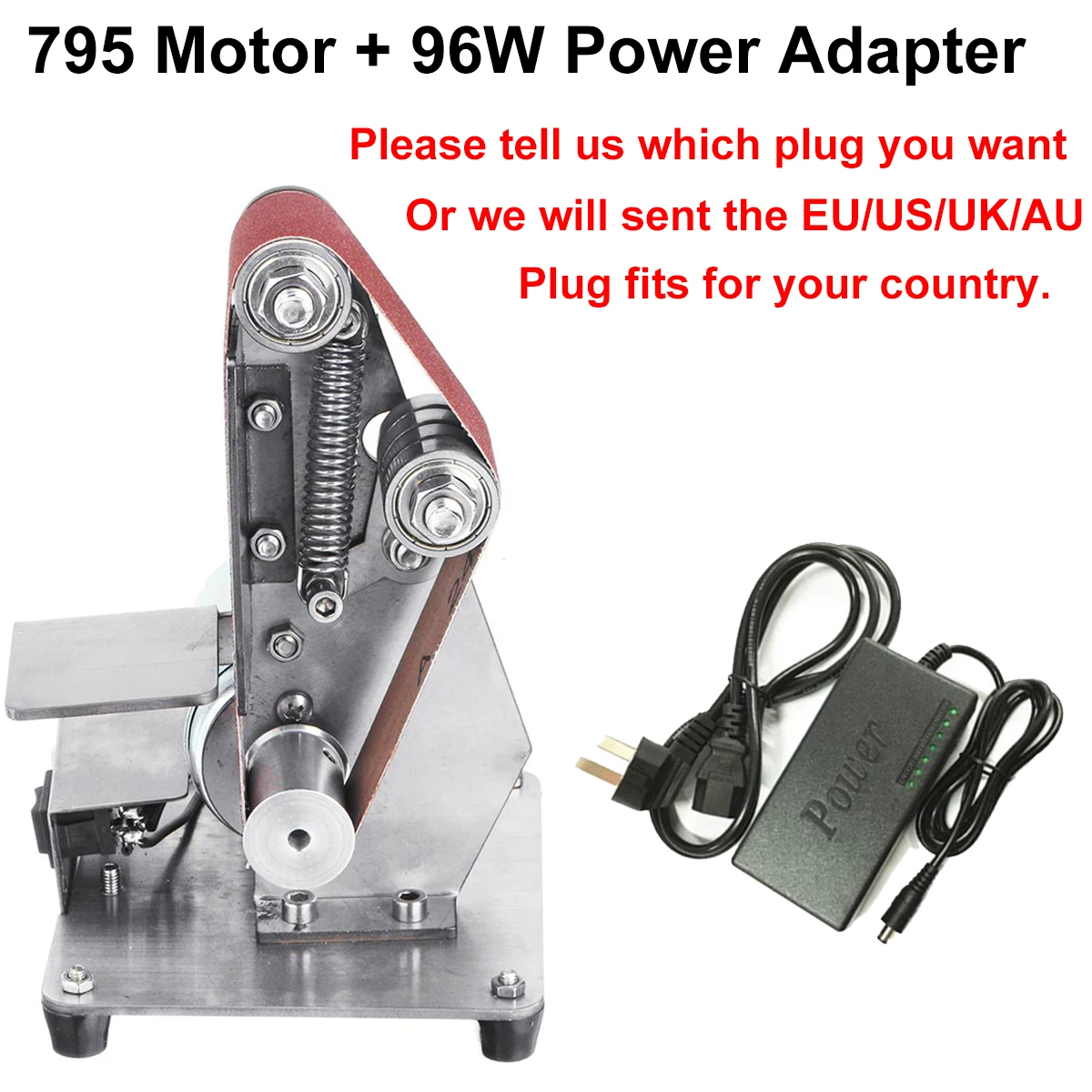 795 Motor Adapter 350 Вт мини электрический ленточный станок, шлифовальный станок, абразивные ленты, шлифовальный станок, сделай сам, для полировки кромок - Цвет: 795 Motor Adapter