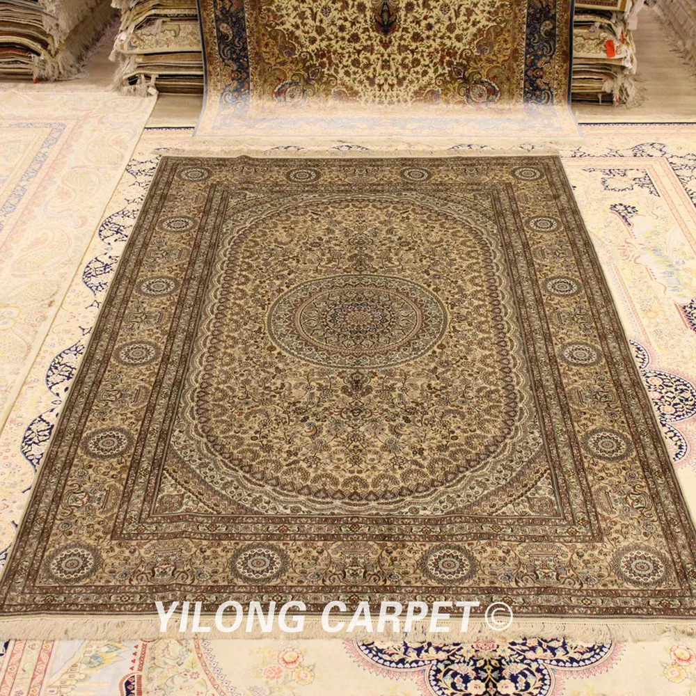 Yilong 6 'x 9' традиционный шелковый ковер для спальни qum персидские ковры ручной