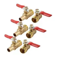 3/8 PT x 10 мм полный порт с одной нажимной ручкой шланга шаровой клапан золотой тон 6 шт