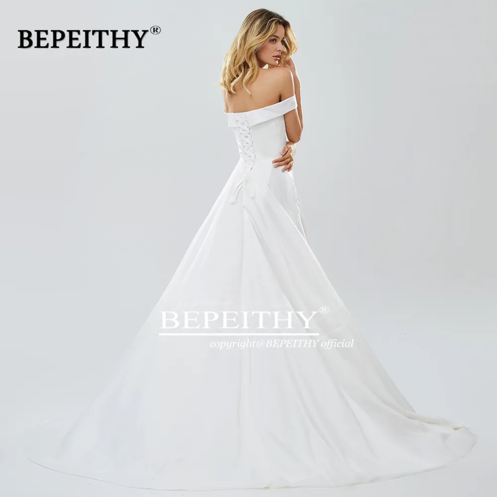 BEPEITHY, Пляжное свадебное платье, свободное платье,, высокий разрез, новое, бохо, свадебное платье невесты, платье со шлейфом