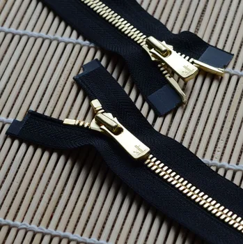 

ykk 5# zinc alloy clothing double black zipper open 90-100cm 5# gold copper Excella corn double zipper teeth nissan