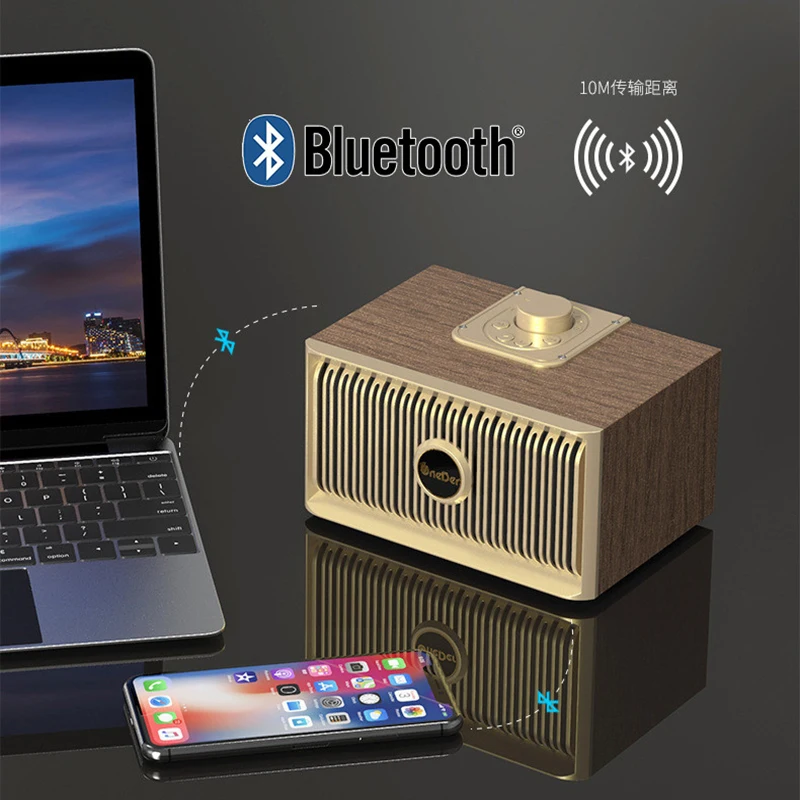 OneDer V5 FM радио Bluetooth динамик ретро портативный беспроводной AM NOAA радио приемник MP3 Компьютер тяжелый бас 3D стерео Бумбокс