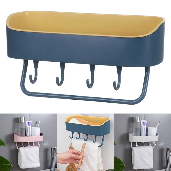 Newly Bathroom Shelf Storage Rack Organizer Shower Gel Shampoo Holder Home Decor Drain Rack