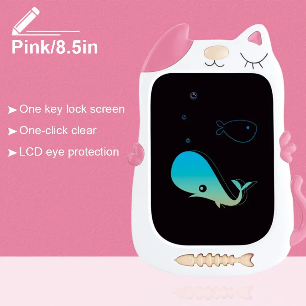 Pink 8,5 дюймовый планшет lcd рисование каракули доска для письма и обучения доска для детей - Цвет: Pink