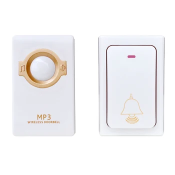 

Adjustable Volume 33 Ringtones Self-Generating Hotel Security Wireless Doorbell Portable Office Loudy Electronic Long Distance