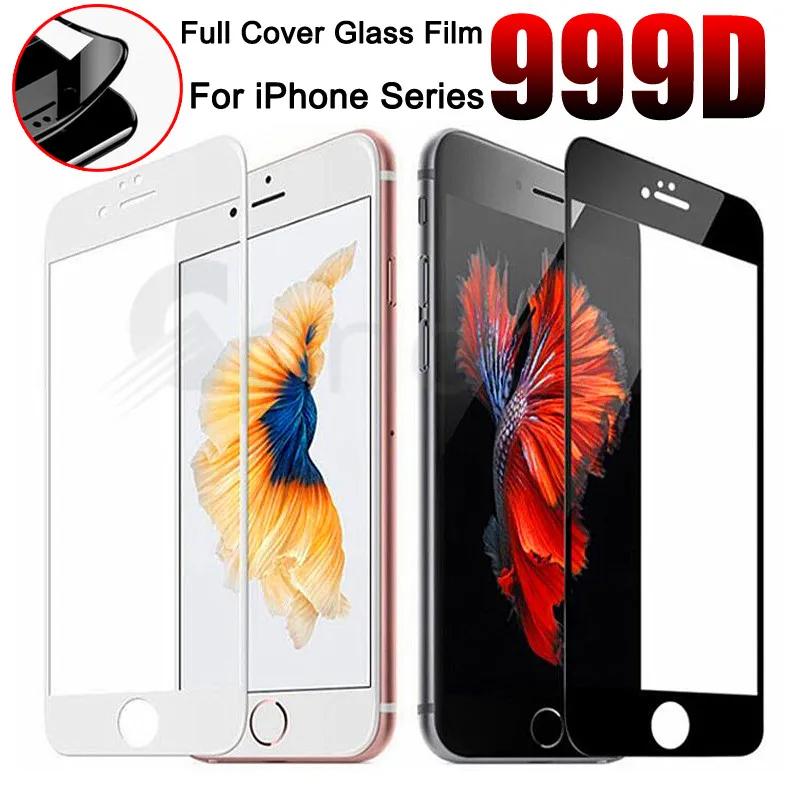 999D Full Cover Tempered Glass on For iPhone 8 7 6 6S Plus SE 2020 Screen Protector Glass iPhone 11 Pro XS Max X XR Glass Film