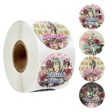 

500pcs/roll Adorable Thank You Stickers FOR Kids Cratoon Pattern Seal Labels Stickers for Teacher Reward Children Stickers