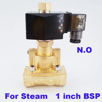 

GOGO Normally open 16bar Brass high temperature steam 2 way water solenoid electric air valve 1 inch 24V DC Orifice 25mm PTFE