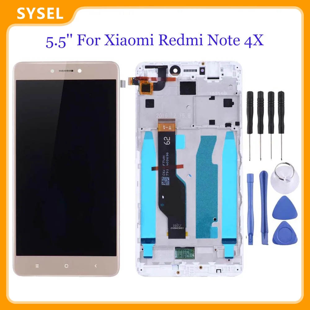 

5.5'' For Xiaomi Redmi Note 4X Snapdragon 625 LCD Display and Touch Screen Digitizer Glass Replacement Assembly with Frame+Tools