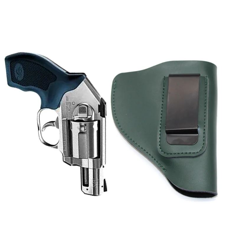 

Tactical Revolver 38 Gun Holster Airsoft Genuine Leather Concealed Revolver Case Handgun Carry for RUGER LCR 101 S&W60 442 637