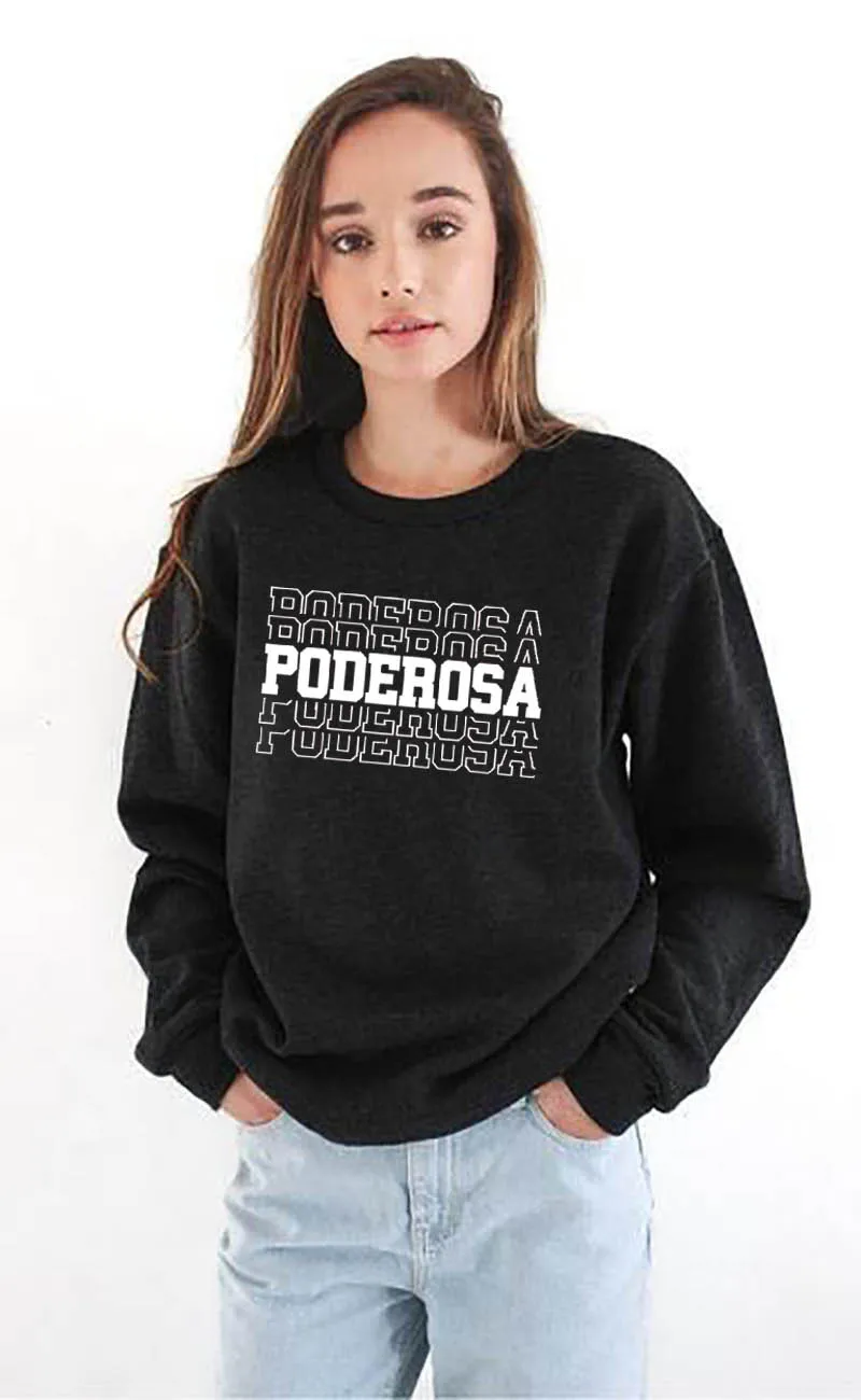 Толстовка с принтом Poderosa, Новое поступление, унисекс, забавные повседневные топы с длинными рукавами, хлопок, испанские рубашки, милые топы в стиле латины