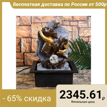 

Desktop fountain from the mains, illumination "Lotuses in hands" 35x25x20 cm 4438711