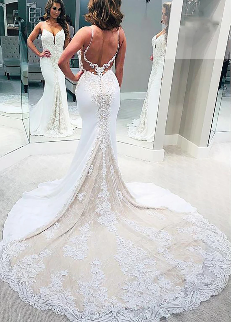 Mermaid-Wedding-Dress-Lace-Mermaid-Formal-Boho-Bridal-Dresses-Backless-Newest-Coming-V-neck (1)