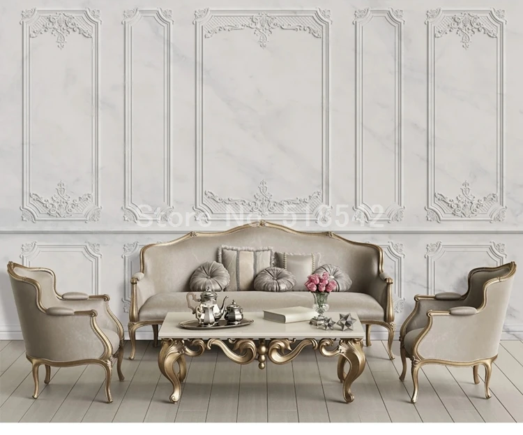 papel de parede personalizado com estampa padrão europeu cinza para sala de plano de fundo de tv