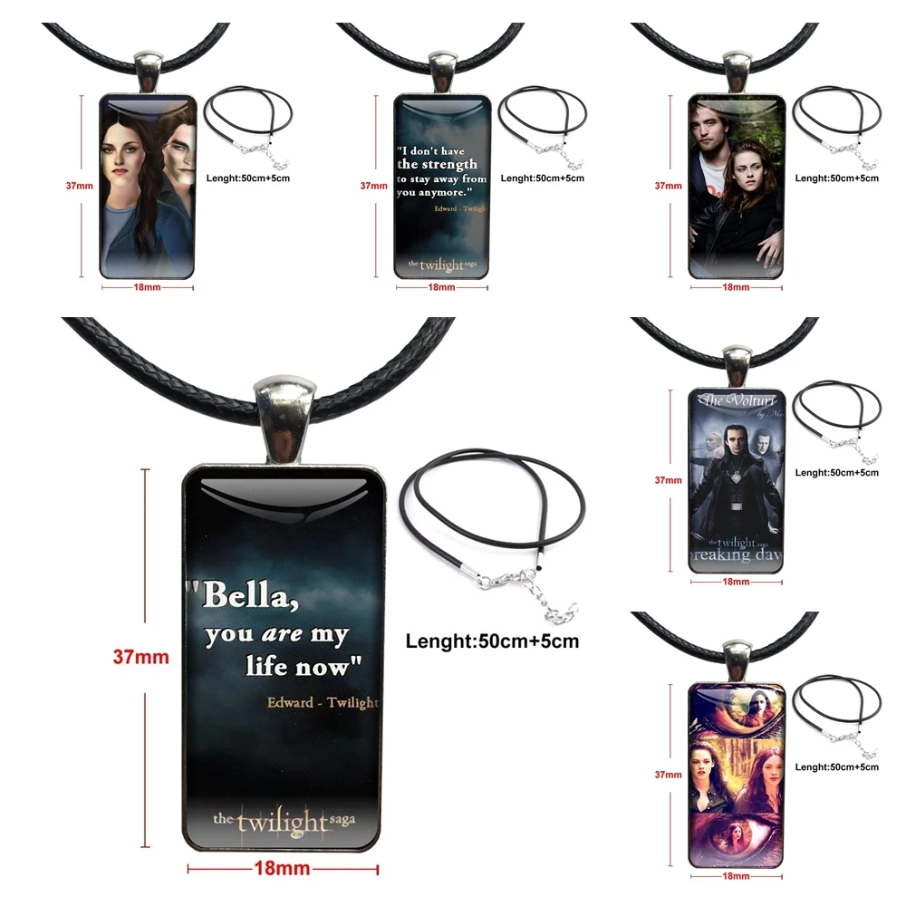 Childrens Vampire Twilight Bella And Edward For Women Gift Vintage Jewelry Steel Plated With Glass Cabochon Choker Long Pendant | Украшения
