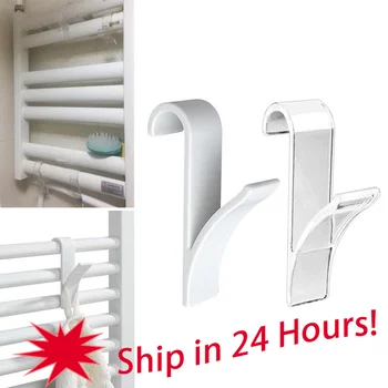 

Bath Towel Hook Storage Hanging Towel Mop Hooks Hanger Storage Holders Rail Radiator Tubular Bath Hook Holder Bathroom Supplies