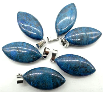 

34*16mm Natural Stone Horse eye aventurine Quartz crystal tiger eye Pendant for diy Jewelry making necklace Accessories 24pcs