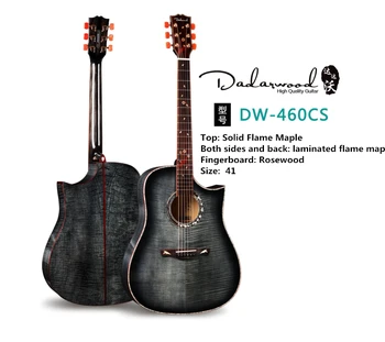 

Dadarwood 460CS bK series, solid flame maple top, 41 inch cutaway acoustic guitar, acoustic guitarra