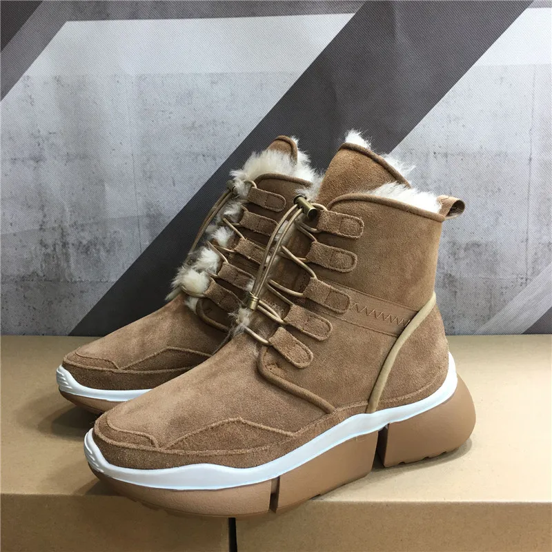 chestnut color Knsvvli/меховые зимние ботинки; женские повседневные кроссовки смешанных цветов; женские теплые зимние ботинки из овечьей шерсти на толстой подошве; Zapatos De Mujer - Цвет: chestnut color